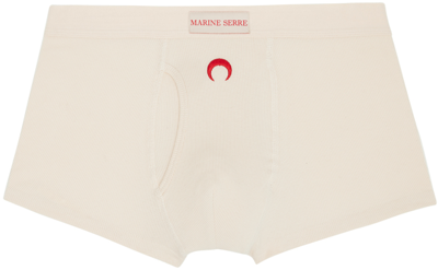 Marine Serre Moon Organic Cotton Boxer Briefs In Beige