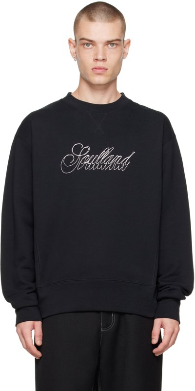 Soulland Hand Drawn Logo-print Sweatshirt In Black