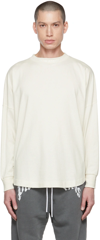 Palm Angels Oversized Gd Classic Long-sleeve Tee White In Neutrals