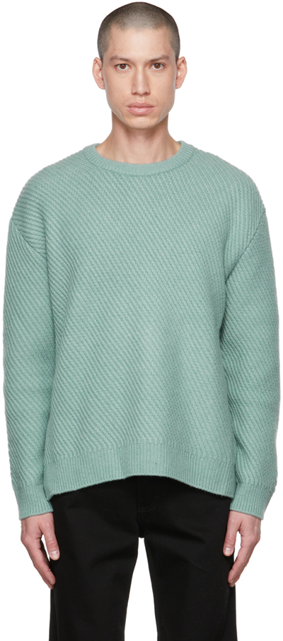 Solid Homme Blue Crewneck Sweater In 608m Mint