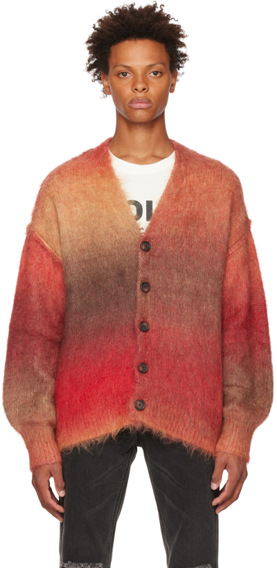 Stolen Girlfriends Club Altered State Gradient-effect Cardigan In Berry Multi