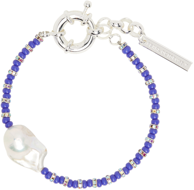 Pearl Octopuss.y Blue Picasso Pearl Bracelet In Blue/silver/pearl