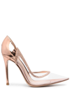 Gianvito Rossi Rose Pink Hortensia Crystal-embellished Pumps In Beige