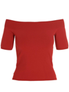 ALEXANDER MCQUEEN RED TOP OFF THE SHOULDERS