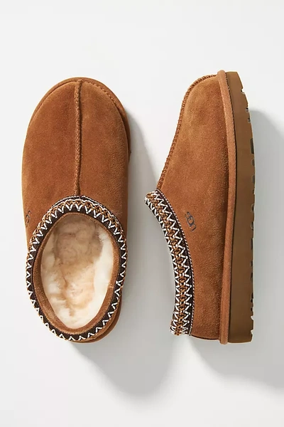 Ugg Tasman Shearling-lined Suede Slippers In Brown