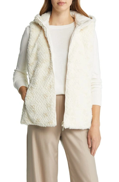 Gallery Faux Shearling Reversible Vest In Cream