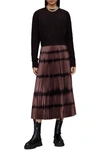 Allsaints Curtis Two-piece Sweater & Midi Dress In Black/conker B