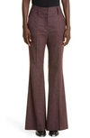 Gabriela Hearst Rhien Sparkle Wool & Silk Blend Wide Leg Pants In Deep Bordeaux