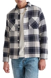Wax London Whiting Marine Beatnik Button-up Overshirt In Marine Beatnik
