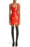 Courrèges Swallow Shiny Vinyl Mini Dress In Rouge Heritage