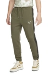 Nike Sportswear Air French Terry Pants In Medium Olive/ Sequoia/ White