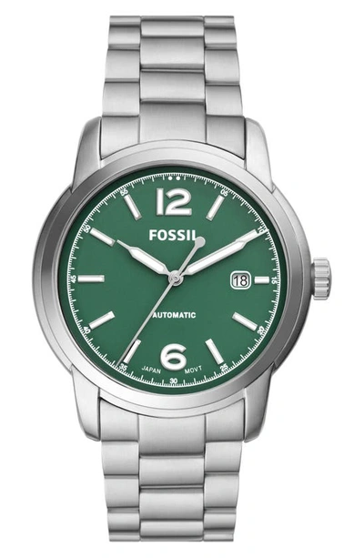 Fossil Women's Heritage Automatic Silver-tone Stainless Steel Watch 38mm