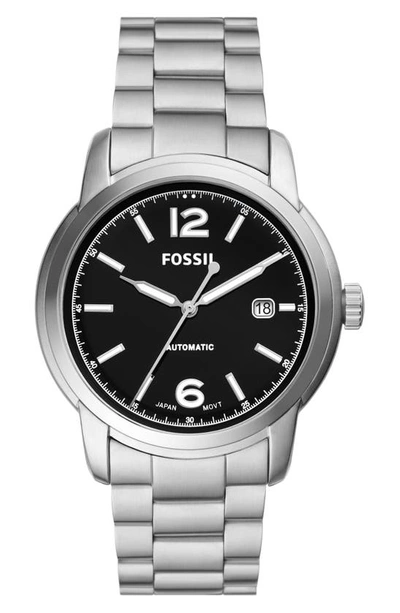 Fossil Heritage Bracelet Watch, 43mm In Black/silver