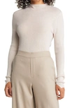Nordstrom Rib Mock Neck Sweater In Beige Oatmeal Light Heather