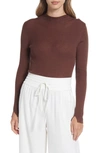 Nordstrom Rib Mock Neck Sweater In Brown Pinecone