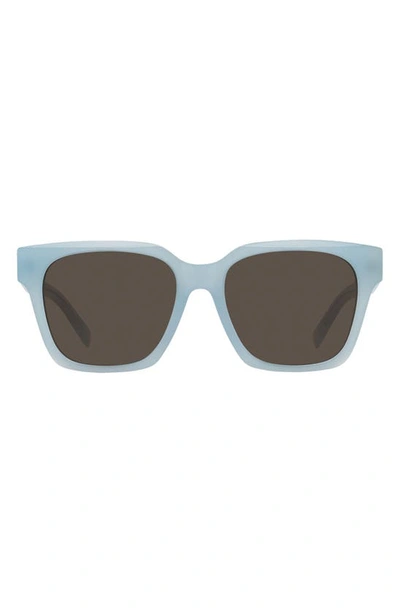 Givenchy 56mm Day Square Sunglasses In Shiny Light Blue/brown