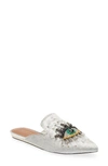 Kurt Geiger Women's Olive Eye Embellished Mules In Silver