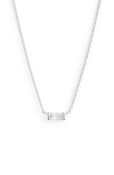 Kendra Scott Juliette Cubic Zirconia Pendant Necklace In Rhodium White Crystal