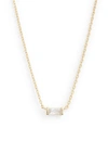 Kendra Scott Juliette Baguette Cubic Zirconia Adjustable Pendant Necklace In 14k Gold Plated, 19 In Gold White Crystal
