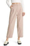 Brixton Victory High Waist Wide Leg Ankle Pants In Hide