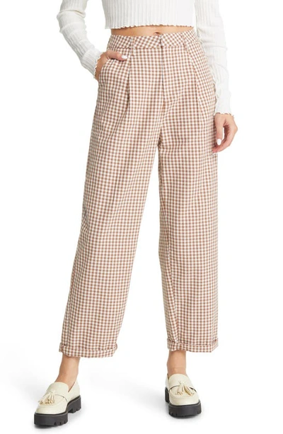 Brixton Victory High Waist Wide Leg Ankle Pants In Hide
