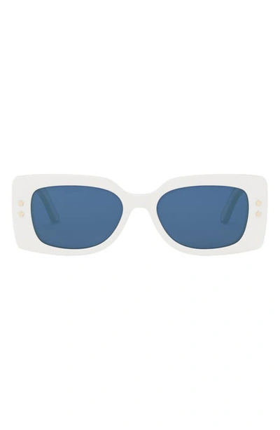 Dior Pacific 53mm Rectangular Sunglasses In Blue/blue Solid