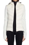 Moncler Quilted Down & Fleece Hooded Cardigan In White