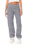 Edikted Stripe Out Cargo Pants In Mix