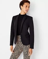 Ann Taylor The Petite One-button Blazer In Double Knit In Black