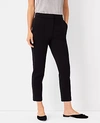 Ann Taylor The Tall High Waist Pintucked Ankle Pant In Double Knit In Black