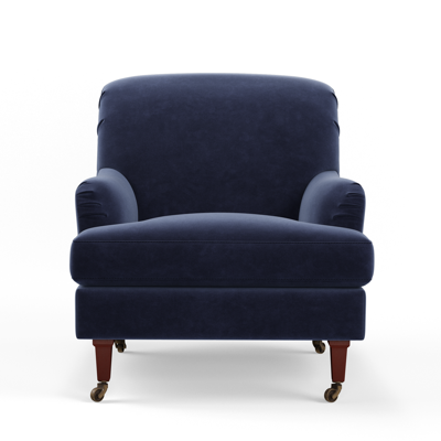 Oka Coleridge Armchair With Fixed Velvet Cover - Sapphire