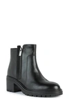Geox Damiana Snakeskin Embossed Block Boot In Black