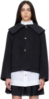 GANNI GRAY EXTENDED COLLAR JACKET