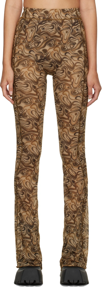 Avavav Brown Apartment Trousers In Brown Wobble Print