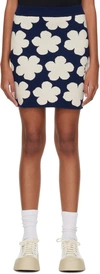 Kenzo Skirt With All-over Boke Flower Print In 77 - Midnight Blue