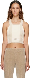 Jacquemus Cropped Knitted Tank Top In 110 Off-white