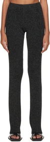 DION LEE BLACK REFLECTIVE LOUNGE PANTS