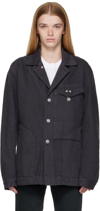 Objects Iv Life Gray Workwear Blazer In Anthracite Grey