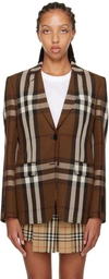 Burberry Exploded Check Single-breasted Blazer In Dark Birch Brown Ip