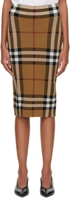 Burberry Brown Kammis Midi Skirt In Birch Brown