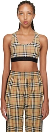 Burberry Beige Vintage Check Dalby Sports Bra