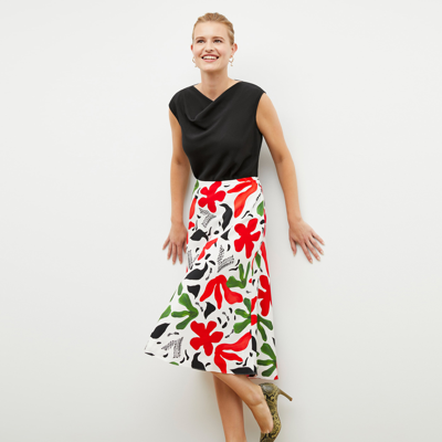 M.m.lafleur The Orchard Skirt - Washable Silk In Cutout Print