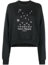 Maison Margiela Mm1 Mm10 Crew-neck Sweatshirt With Maxi Frontal Embroidery In Black