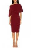 Alexia Admor Olivia Draped One-shoulder Dress In Burgundy