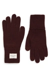 Rag & Bone Addison Wool Blend Gloves In Burgundy
