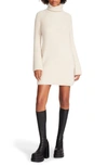 Steve Madden Abbie Long Sleeve Sweater Minidress In Beige