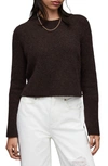 Allsaints Wick Wool Blend Crop Sweater In Bitter Brown