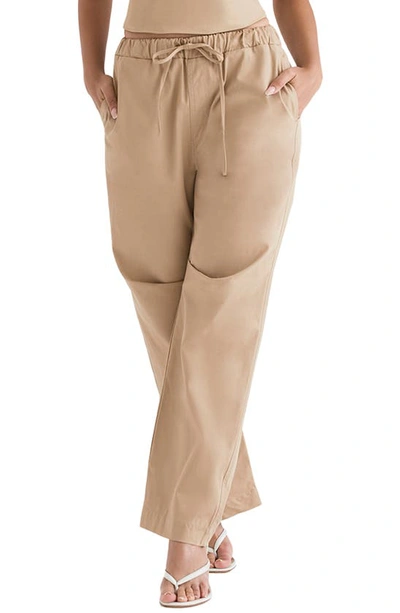 House Of Cb Drawstring Trousers In Camel