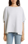 Frank & Eileen Funnel-neck Cotton Capelet Top In Gray Melange