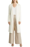 Halogen Cozy Long Cardigan In Ivory Pristine